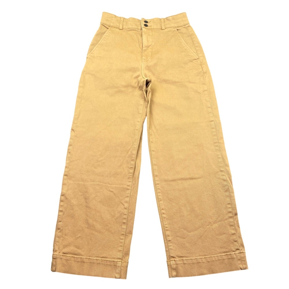 Everlane Wide Leg Crop Organic Cotton Pants Golden Brown Size 6 Street Grunge